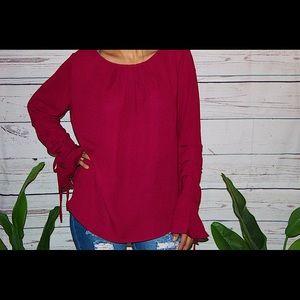 Wine long sleeve top